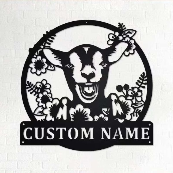Wreath Farm Goat Metal Sign Home Decor Custom Wreath Farm Goat