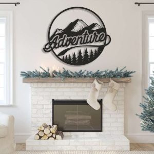 Adventure Mountain and Pine Tree Custom Metal Sign 2