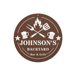 Backyard Bar and Grill Sign Chill and Grill Beer Bar Custom Name Sign Patio Kitchen Pool Decor Housewarming Gift 2