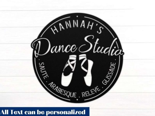 Ballet Dance Studio Personalized Metal Sign Gift for Dancer or Ballerina Girl’s Room Decor