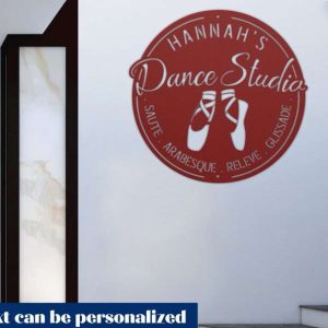 Ballet Dance Studio Personalized Metal Sign Gift for Dancer or Ballerina Girl’s Room Decor