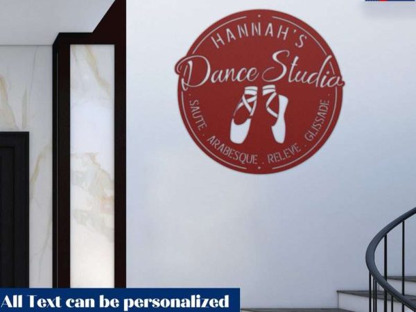 Ballet Dance Studio Personalized Metal Sign Gift for Dancer or Ballerina Girl’s Room Decor