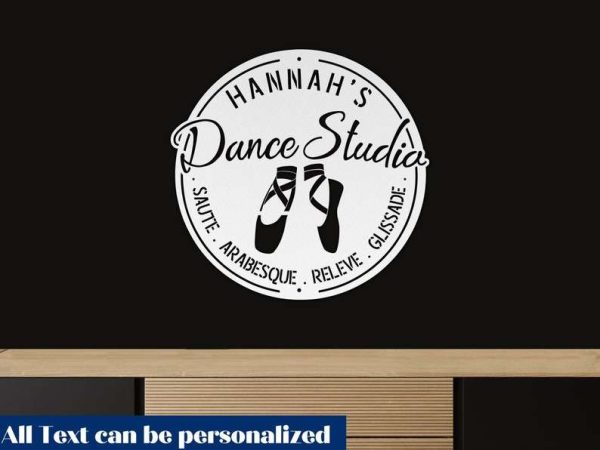 Ballet Dance Studio Personalized Metal Sign Gift for Dancer or Ballerina Girl’s Room Decor