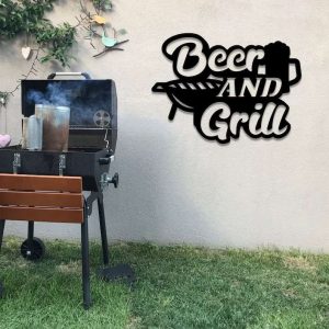 Beer And Grill Sign Beer Sign Outdoor Backyard Home Decor Beer Lover Gifts 1