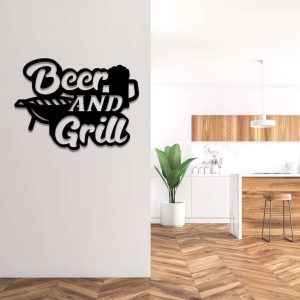 Beer And Grill Sign Beer Sign Outdoor Backyard Home Decor Beer Lover Gifts 2