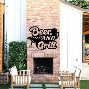 Beer And Grill Sign Beer Sign Outdoor Backyard Home Decor Beer Lover Gifts