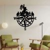 Bigfoot Compass Rock on American Flag Lodge Cabin Decor Rock n Roll Bigfoot Peace Sign Custom Metal Sign 2