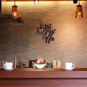 But First Coffee Metal Sign Gift For Coffee Lover Coffee Decoration for Kitchen Coffee Shop Wall Decor Business Sign 2