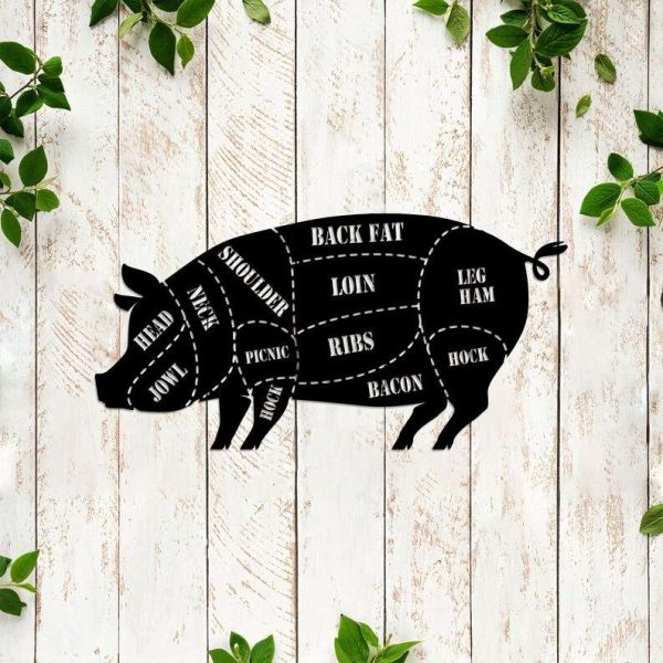 Butchers Cuts of Pork Pig Meat Joints Metal Sign Chef Gifts BBQ Sign Butcher Shop Sign Farmhouse Decor