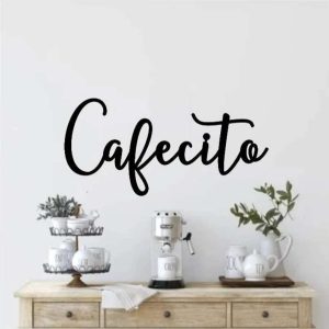 Cafécito Metal Coffee Bar Sign Spanish Cafecito Gift for Coffee Lover Coffee Decoration for Kitchen House Warming Gift Coffee Plaque Home Decor