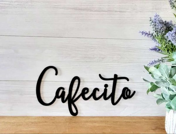 Cafécito Metal Coffee Bar Sign Spanish Cafecito Gift for Coffee Lover Coffee Decoration for Kitchen House Warming Gift Coffee Plaque Home Decor