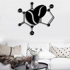 Caffeine Molecule Sign Biology Chemistry Science Metal Wall Art