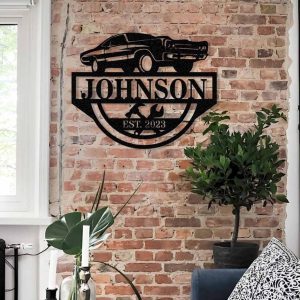 Car Name Sign Gifts For Men Garage Decoration Sign