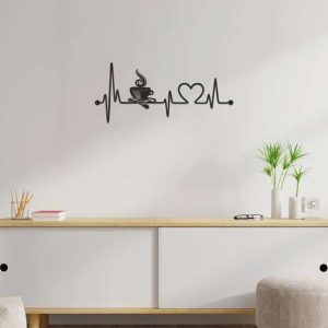 Coffee Heartbeat Sign Coffee Station Sign Metal Coffee Sign Coffee Heartbeat Metal Wall Art, Ekg Coffee Metal Coffee Decor Gift For Coffee Lover