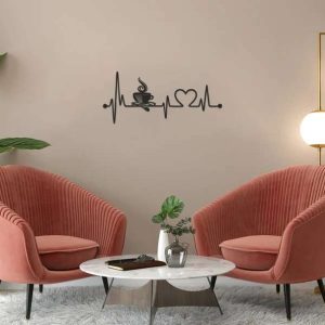 Coffee Heartbeat Sign Coffee Station Sign Metal Coffee Sign Coffee Heartbeat Metal Wall Art Metal Coffee Decor Gift For Coffee Lover 8