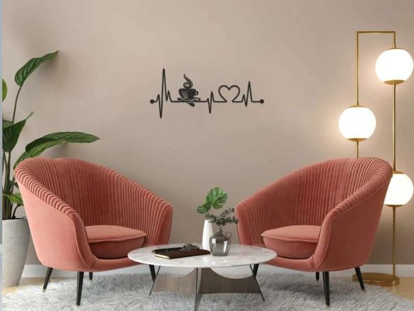 Coffee Heartbeat Sign Coffee Station Sign Metal Coffee Sign Coffee Heartbeat Metal Wall Art, Ekg Coffee Metal Coffee Decor Gift For Coffee Lover