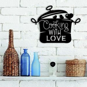 Cooking With Love Mood Sign Kitchen Sign Kitchen Decor Cooking Gifts Mom Gifts Nana Gifts