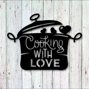 Cooking With Love Mood Sign Kitchen Sign Kitchen Decor Cooking Gifts Mom Gifts Nana Gifts 2