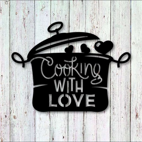 Cooking With Love Mood Sign Kitchen Sign Kitchen Decor Cooking Gifts Mom Gifts Nana Gifts