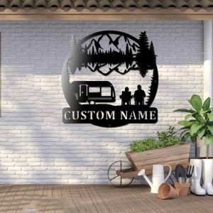 Couple Camping RV Decor Welcome to Our Campsite Custom Metal Sign 2