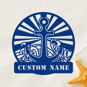 Custom Anchor Sign Beach House Decor Welcome Sign Housewarming Gifts 1