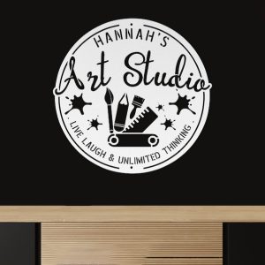 Custom Art Studio Craft Room Metal Sign Wall Decor for Art Gallery Gift for Painter Artist Live Laugh and Unlimited Thinking Inspirational Quotes 4