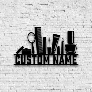 Custom Artist Makeup Sign Beauty Cosmetics Name Sign Home Decor Barber Gifts
