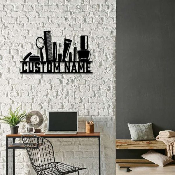 Custom Artist Makeup Sign Beauty Cosmetics Name Sign Home Decor Barber Gifts