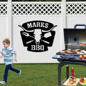 Custom BBQ Sign Bar And Grill Sign Barbecue Sign Gift For Fathers Day Grilling Gifts 2