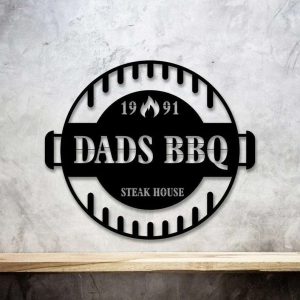 Custom BBQ Sign Gifts For Dad Sign For Backyard Kitchen Home Outdoor Patio Decor 1