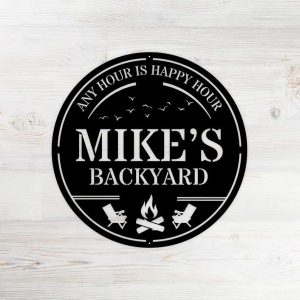 Custom Backyard Sign Patio Outdoor Sign Backyard And Grill Sign BBQ Sign Fathers Day Gift Dad Gift 2