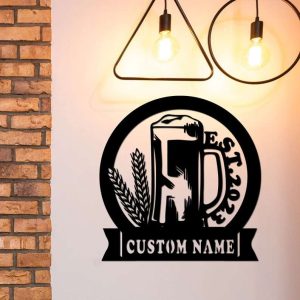 Custom Bar Sign Tiki Bar Pub Decor Mancave Decor Personalized Name Sign Housewarming Gift 1
