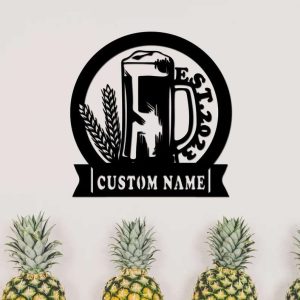 Custom Bar Sign Tiki Bar Pub Decor Mancave Decor Personalized Name Sign Housewarming Gift 3