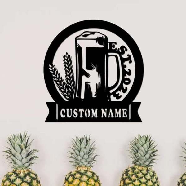 Custom Bar Sign Tiki Bar Pub Decor Mancave Decor Personalized Name Sign Housewarming Gift