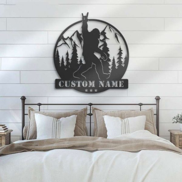 Custom Bigfoot Metal Sign Personalized Sasquatch Name Sign Bigfoot Lover Sign Birthday Gift Home Decor