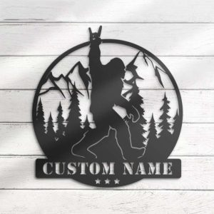 Custom Bigfoot Metal Sign Personalized Sasquatch Name Sign Bigfoot Lover Sign Birthday Gift Home Decor