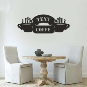 Custom Coffee Cup Metal Wall Art Home Interior Ideal House Warming Gift Coffee Decoration for Kitchen Coffee Bar Coffee Shop Decor