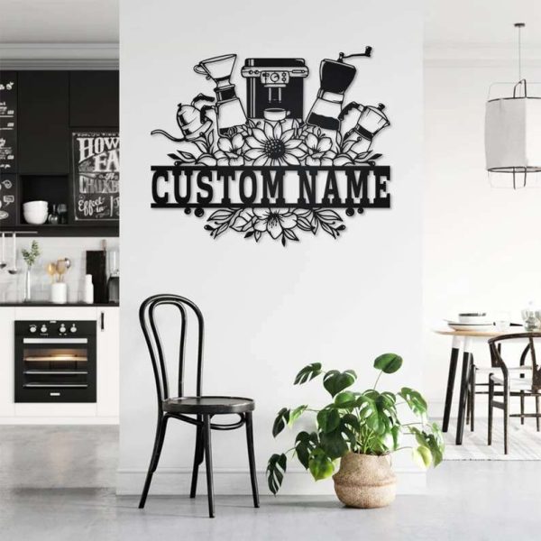 Custom Coffee Maker Sign Coffee Shop Metal Sign Room Decor Coffee Lover