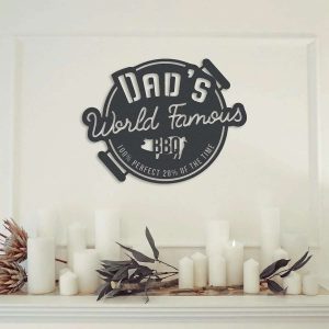 Custom Dads BBQ Sign Bar And Grill Sign Barbecue Lover Sign Dad Gifts Home Outdoor Backyard Decor