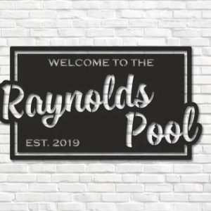 Custom Family Pool Sign Outdoor Pool Bar Signs Poolside Backyard Pool Family Name Sign Pool Decor