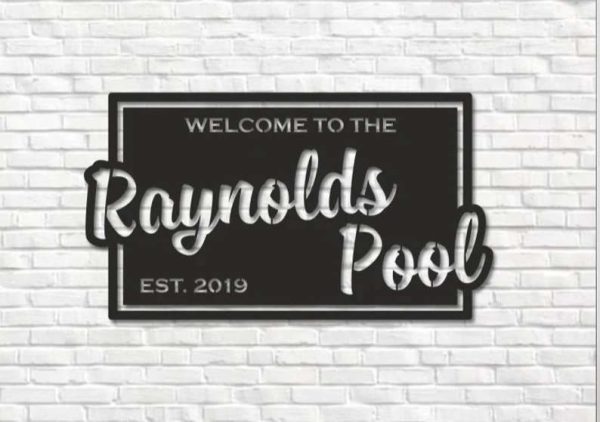 Custom Family Pool Sign Outdoor Pool Bar Signs Poolside Backyard Pool Family Name Sign Pool Decor