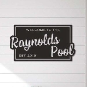 Custom Family Pool Sign Outdoor Pool Bar Signs Poolside Backyard Pool Family Name Sign Pool Decor 3