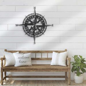 Custom GPS Anchor Compass Metal Sign Coordinates Sign Nautical Decoration Housewarming Birthday Gift 2