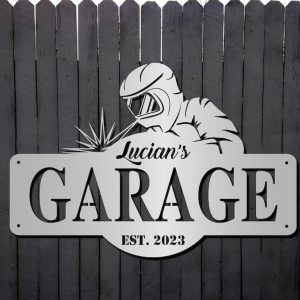 Custom Garage Metal Sign Personalized Welder Decorative Workshop Gifts for Men Father’s Day Gift