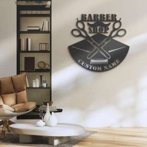 Custom Hair Salon Hair Stylist Name Sign Hairdresser Sign Barbershop Decor Gift for Hair Cutter 1