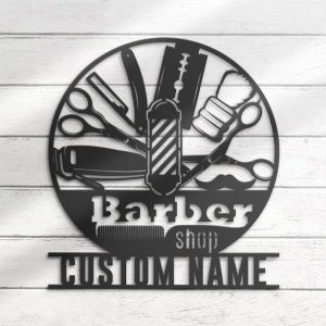 Custom Hair Salon Metal Sign Hair Stylist Name Sign Barbeshop Sign Hairdressers Gifts 4