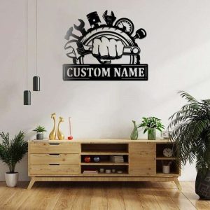 Custom Mechanic Repair Tools Metal Sign Handyman Name Sign Home Mechanic Decor Dad Gifts Fathers Day Gifts 1