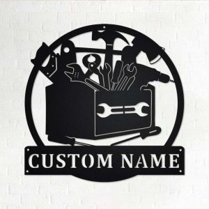 Custom Mechanic Tools Sign Mechanic Garage Name Sign Decoration For Room Workshop Decor