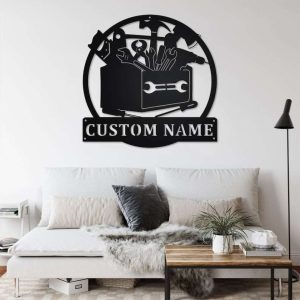 Custom Mechanic Tools Sign Mechanic Garage Name Sign Decoration For Room Workshop Decor 2