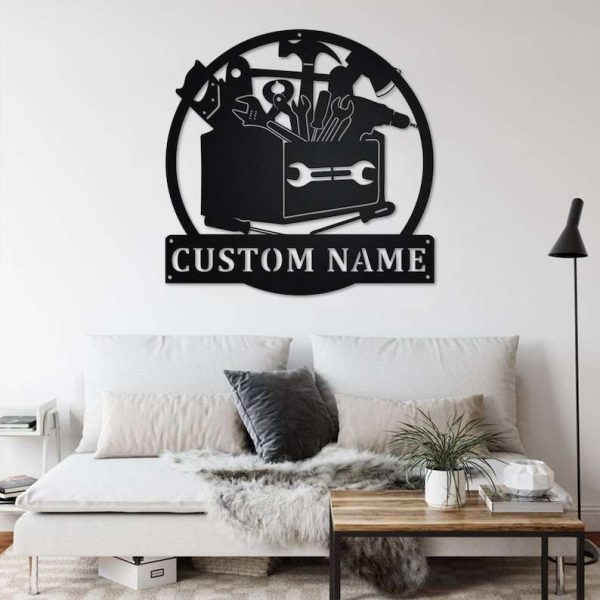 Custom Mechanic Tools Sign Mechanic Garage Name Sign Decoration For Room Workshop Decor